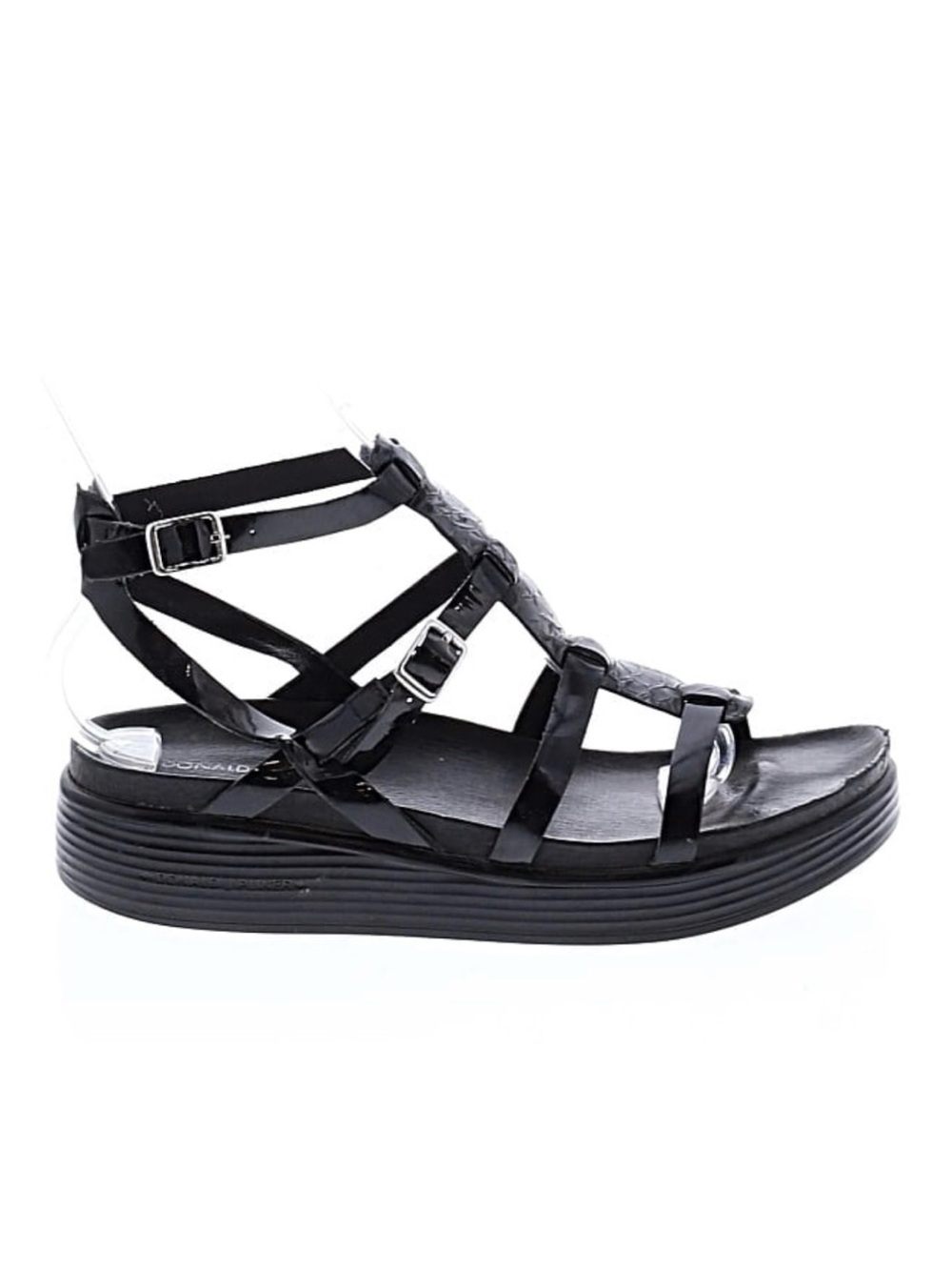 Black Strappy Gladiator Platform Sandal DJP